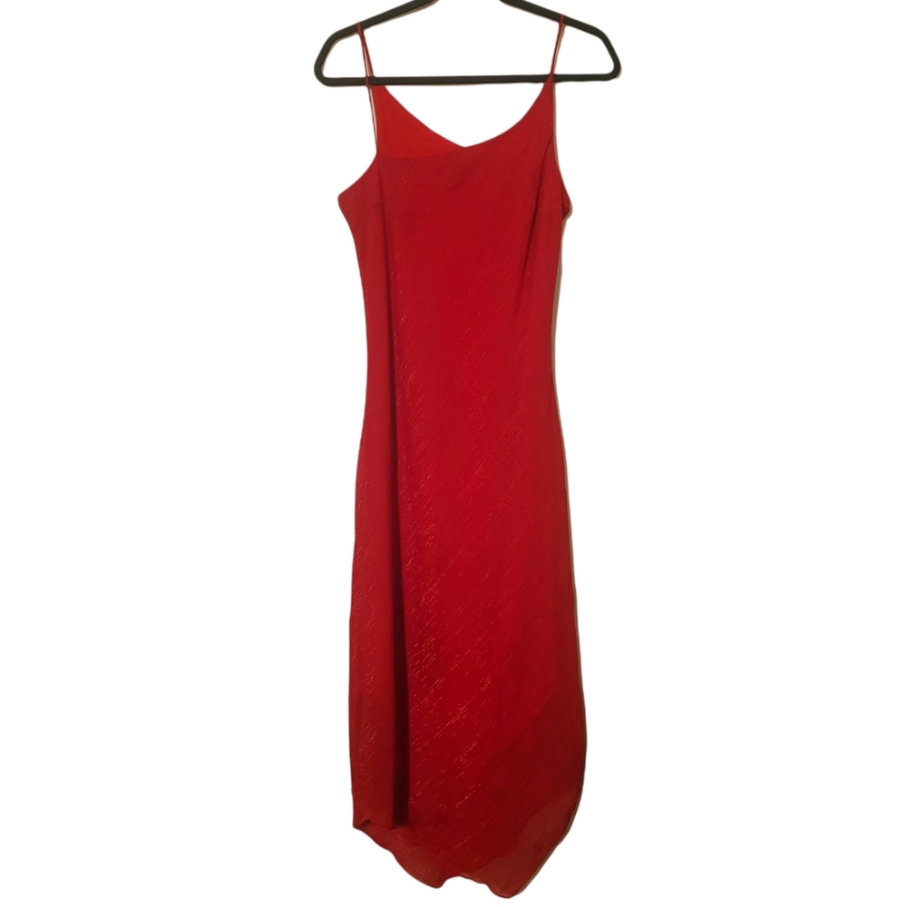 Vintage Fanny USA Red Asymmetrical Evening Dress Women's Large